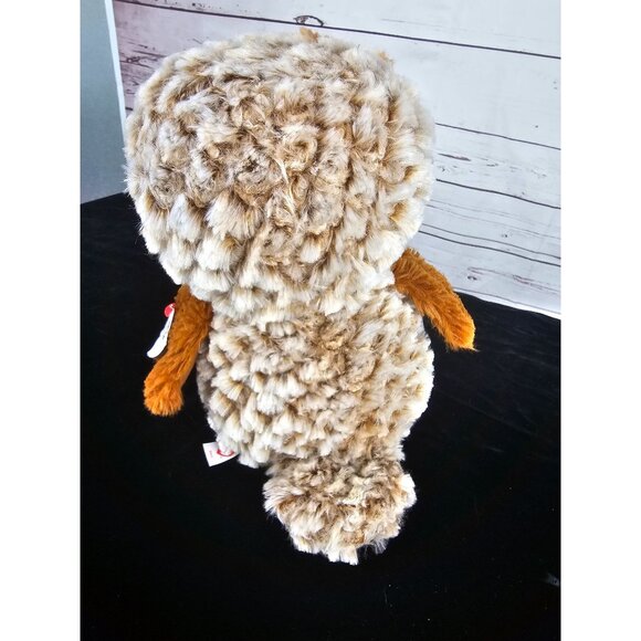 TY Beanie Boos - PERCY the Barn Owl‎ Brown Glitter Eyes Stuffed Animal Toy Plush - Picture 7 of 11